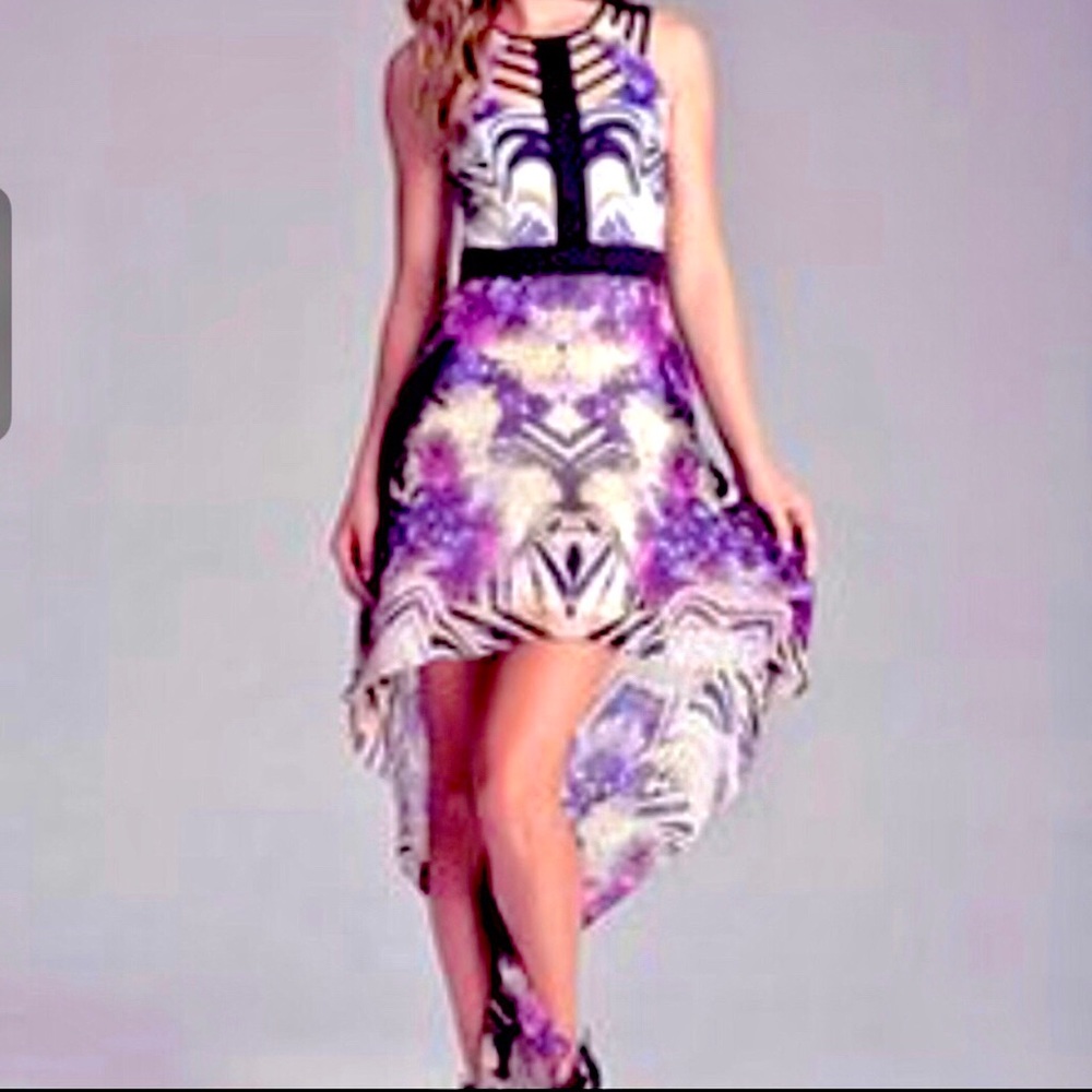 Bebe purple high-low dress